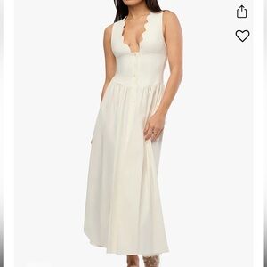 WeWoreWhat Button Front Scallop Dress